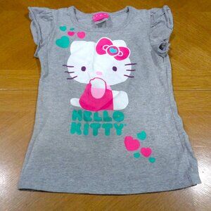 HELLO KITTY GRAY SHORT SLEEVE T-SHIRT WITH KITTY AND HEARTS GIRLS SIZE 6X
